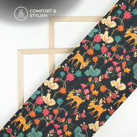 Floral Drip Digital Print Art Tusser Silk Fabric - 2026’s Fab Fav