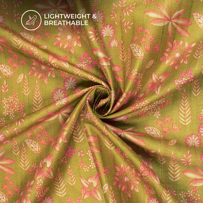 2026 Floral Luxe - Digital Print Art Tusser Silk Fabric For Next-Gen Fits