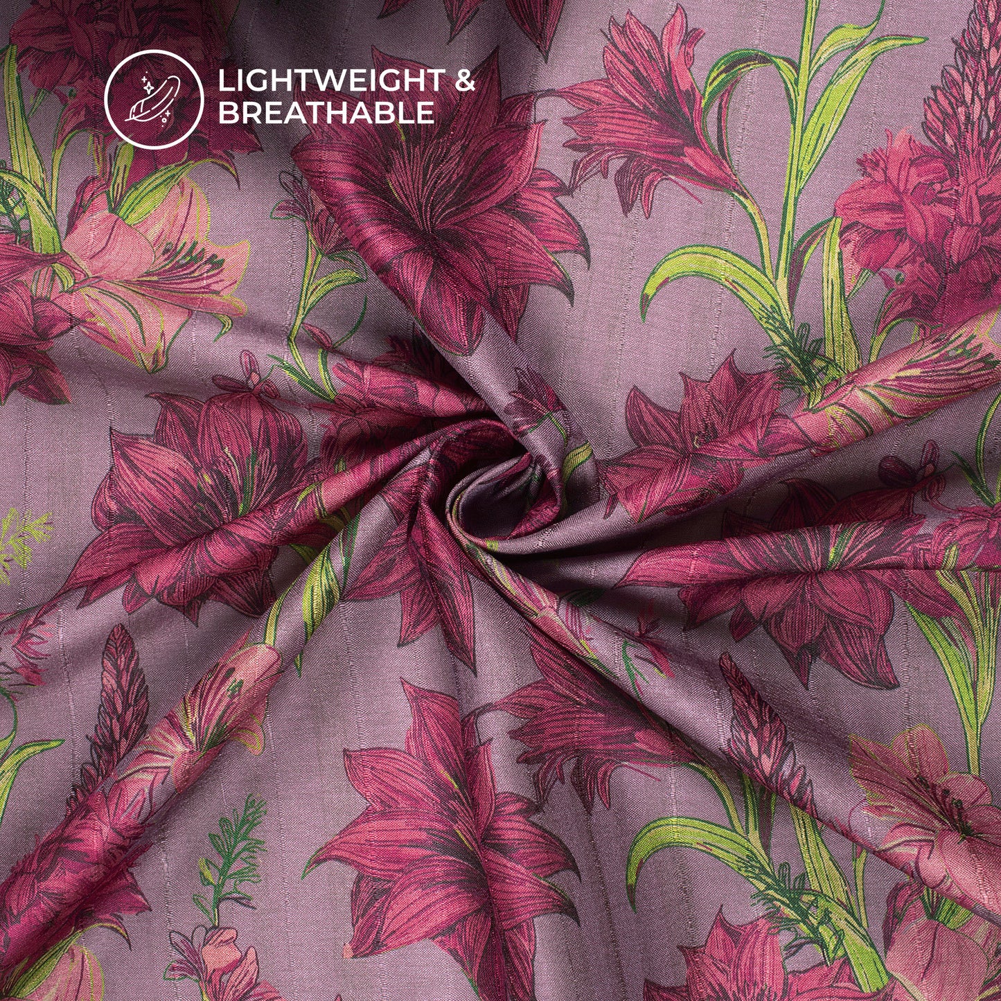 Retro Drip - Floral Art Tusser Silk Fabric for DIY Legends