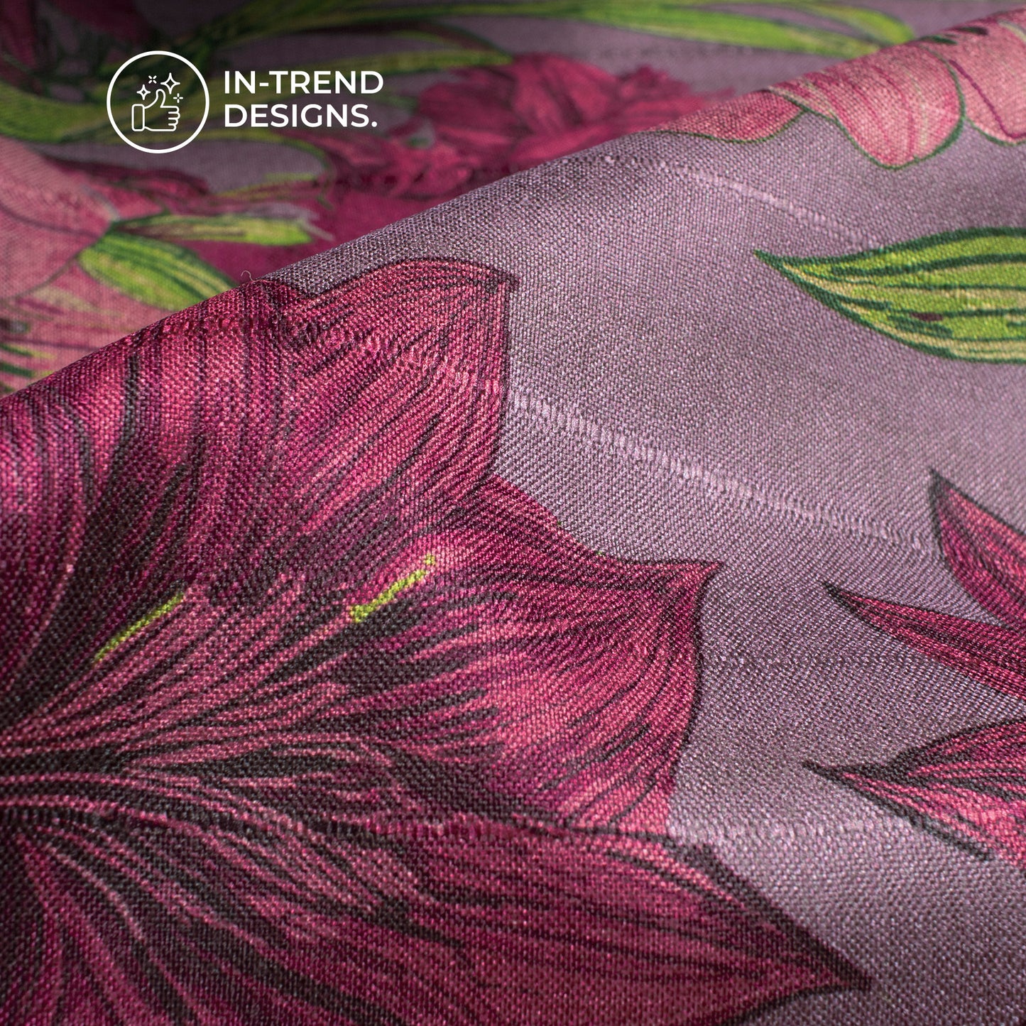 Retro Drip - Floral Art Tusser Silk Fabric for DIY Legends
