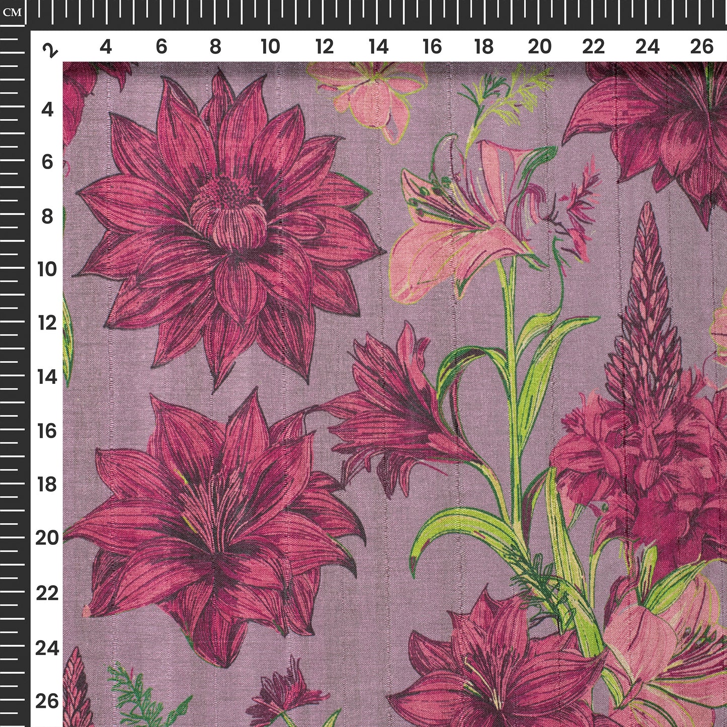 Retro Drip - Floral Art Tusser Silk Fabric for DIY Legends
