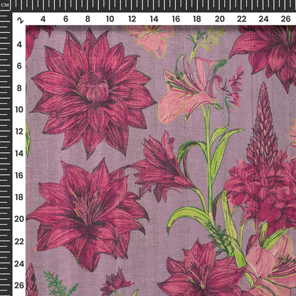Retro Drip - Floral Art Tusser Silk Fabric for DIY Legends