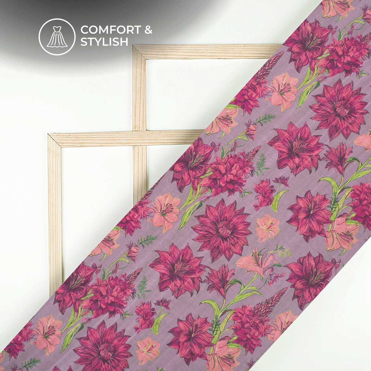 Retro Drip - Floral Art Tusser Silk Fabric for DIY Legends