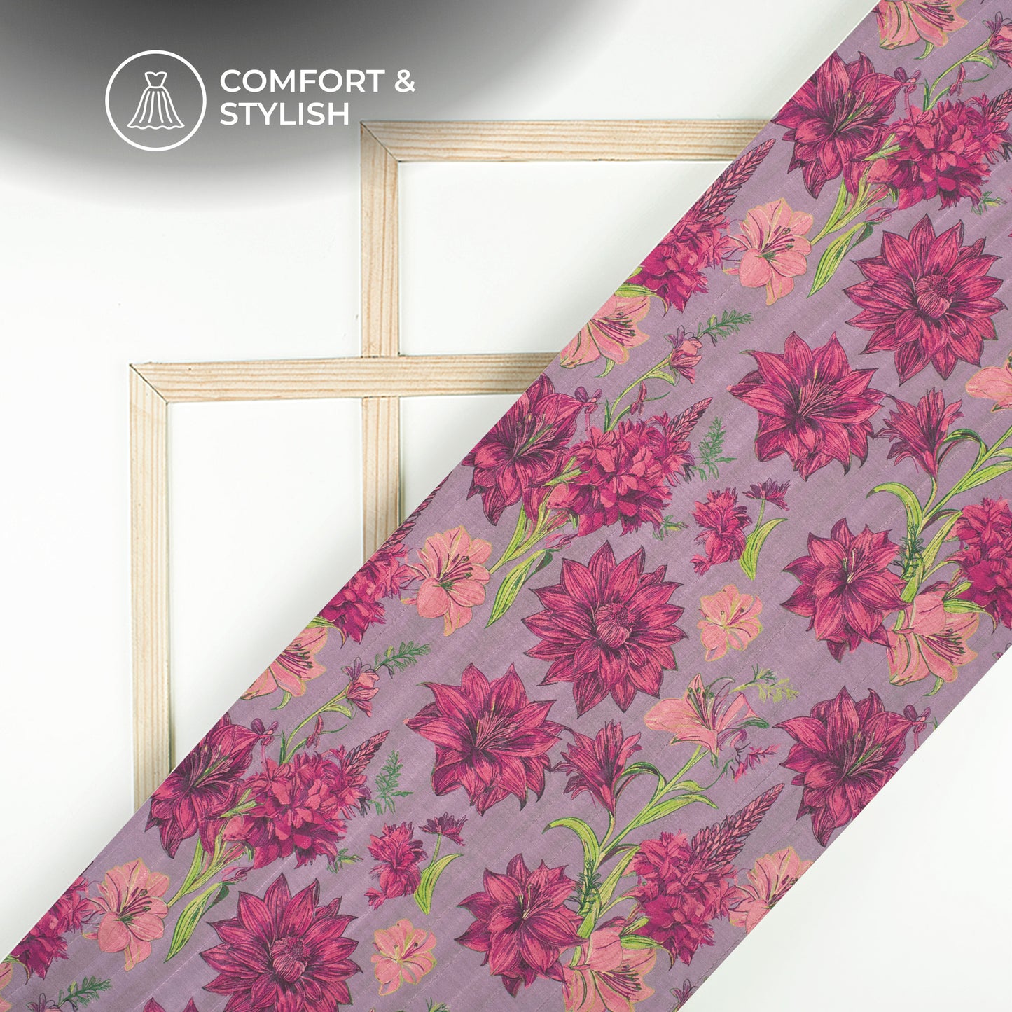 Retro Drip - Floral Art Tusser Silk Fabric for DIY Legends