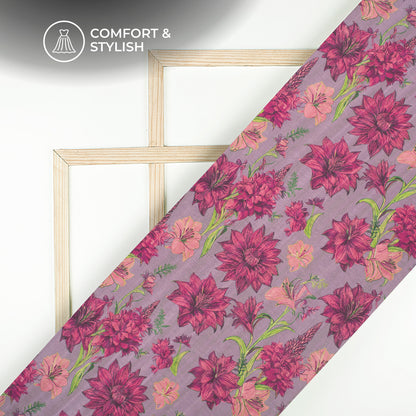Retro Drip - Floral Art Tusser Silk Fabric for DIY Legends