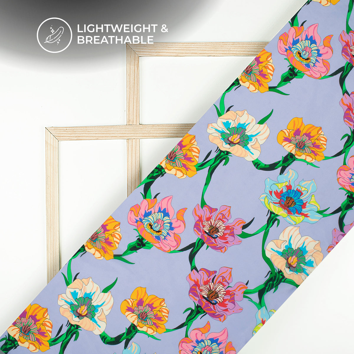 Heartfelt Hues Digital Print Viscose Natural Crepe -The Fabric Of Romance