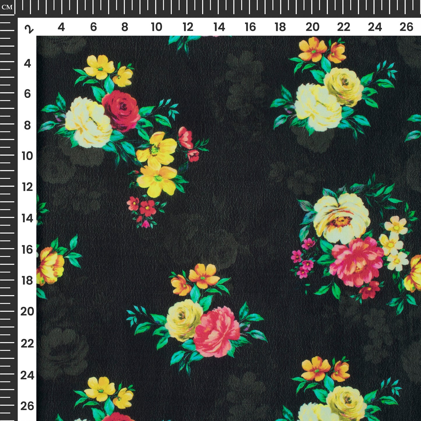 Love In The Air, Style Floral Digital Print Viscose Natural Crepe Fabric
