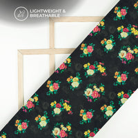 Love In The Air, Style Floral Digital Print Viscose Natural Crepe Fabric