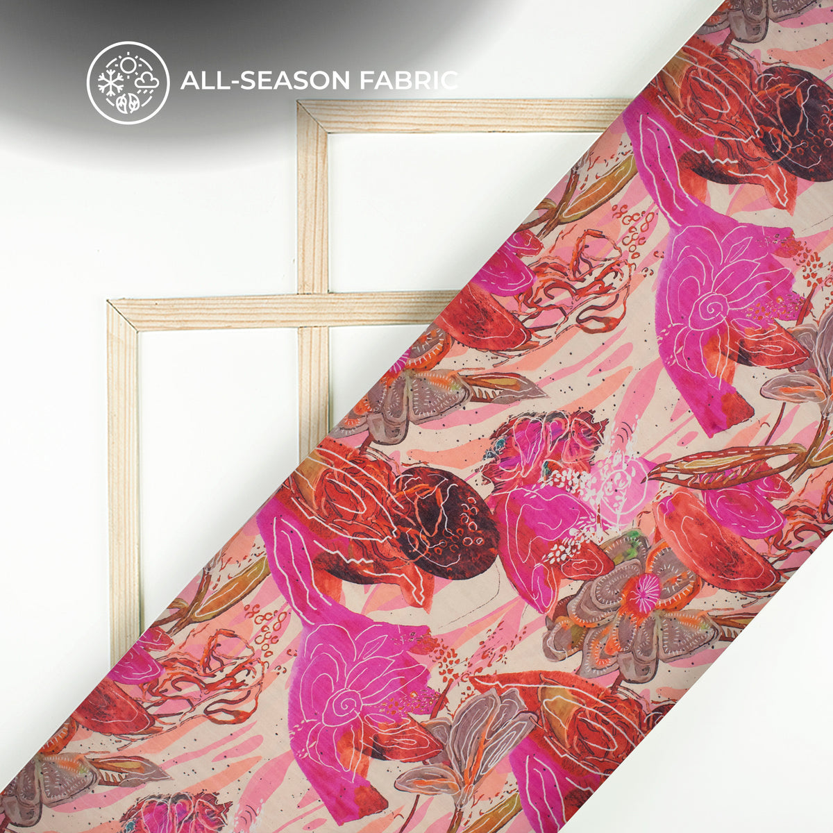 Abstract Floral Digital Print Pure Organaza Fabric