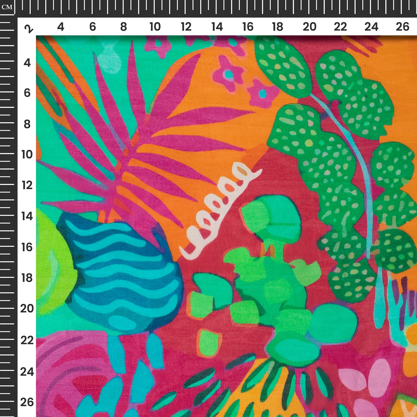 Multicolor Aquatic Floral Digital Print Pure Organaza Fabric