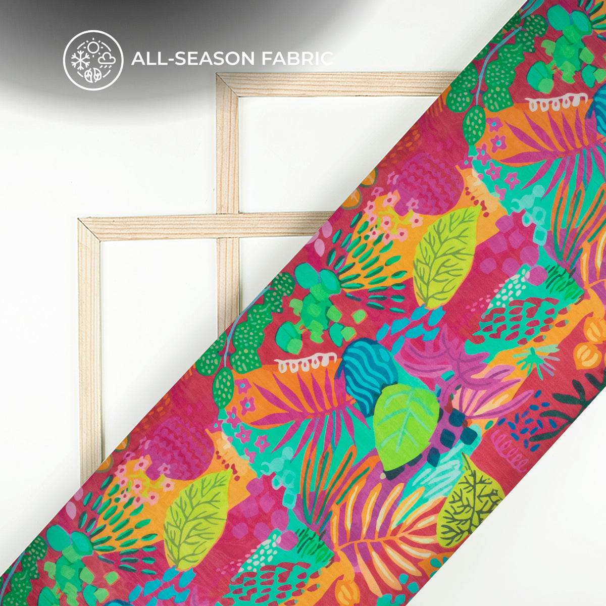 Multicolor Aquatic Floral Digital Print Pure Organaza Fabric