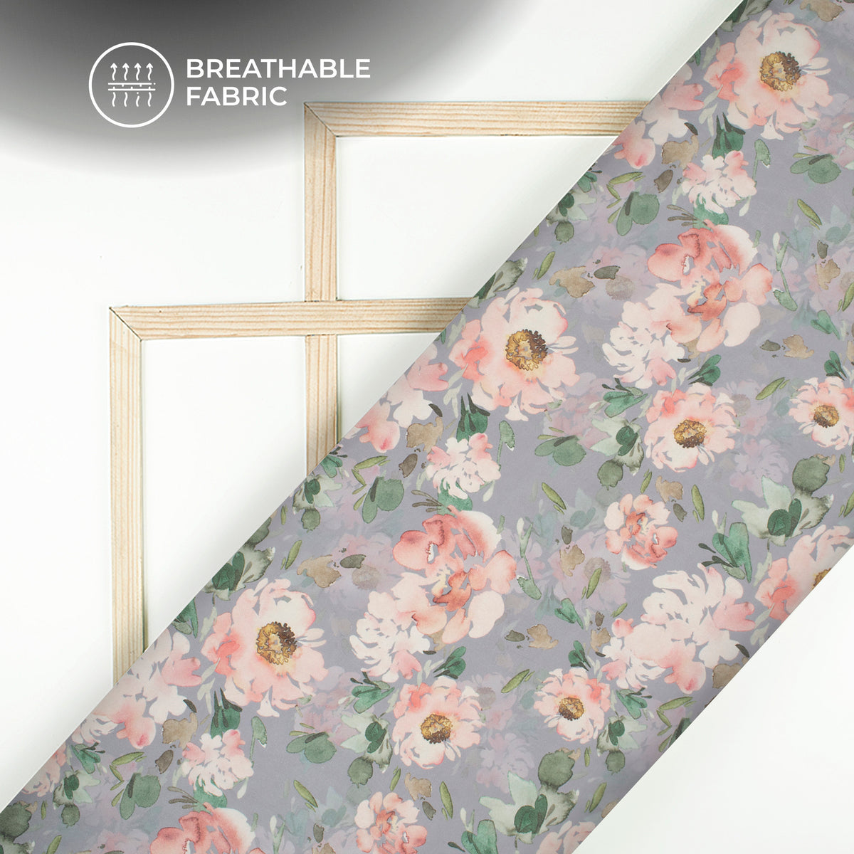 Rose Mist - Seamless Floral Lightweight Georgette Fabric
