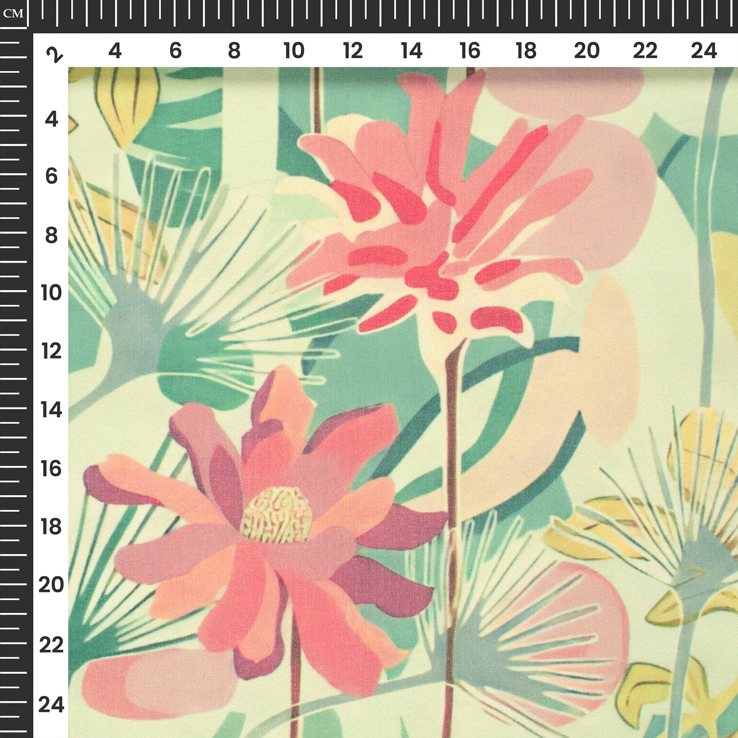 Pastel Tropics - Artistic Floral Lightweight Georgette Fabric