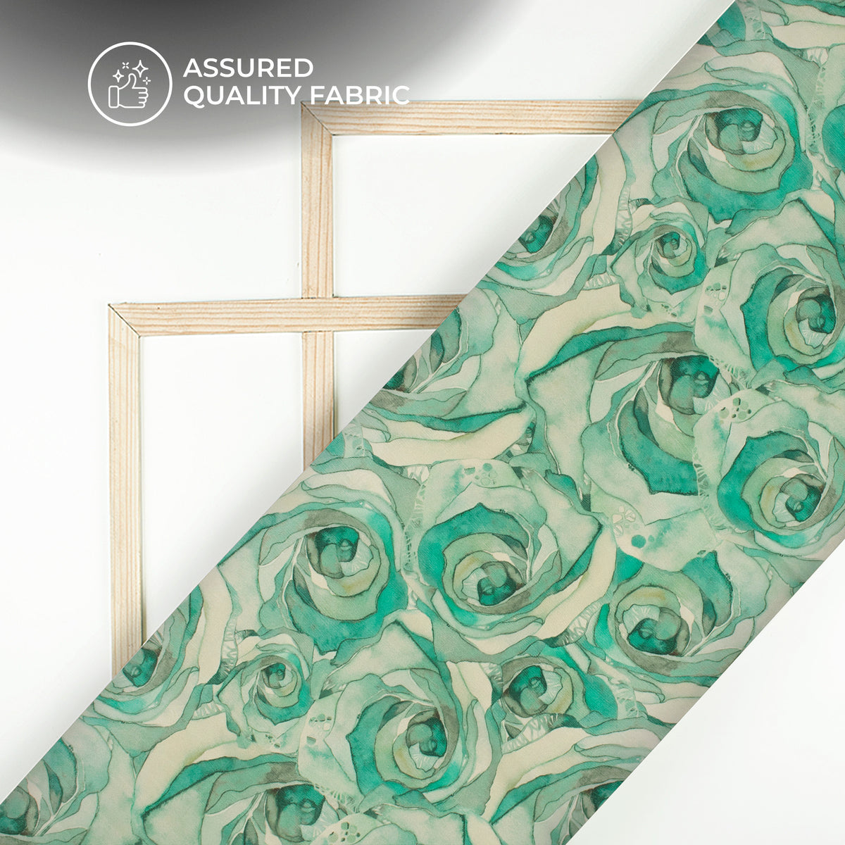 Gorgeous Rose Floral Digital Print Viscose Chinnon Chiffon Fabric
