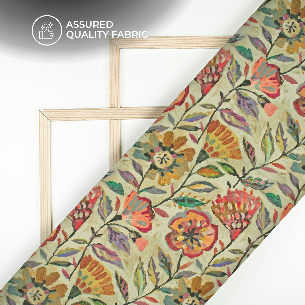 Abstract Floral Digital Print Viscose Chinnon Chiffon Fabric