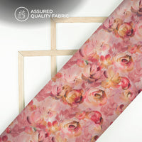 Beautiful Seamless Rose Digital Print Viscose Chinnon Chiffon Fabric