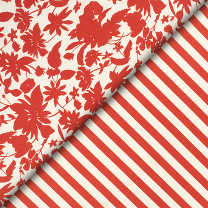 Crimson Red Floral Digital Print Muslin Fabric