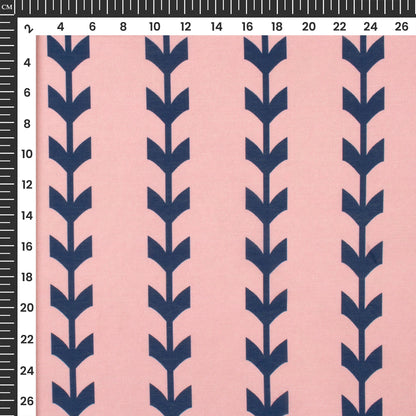 Light Pink Ikkat Digital Print Muslin Fabric
