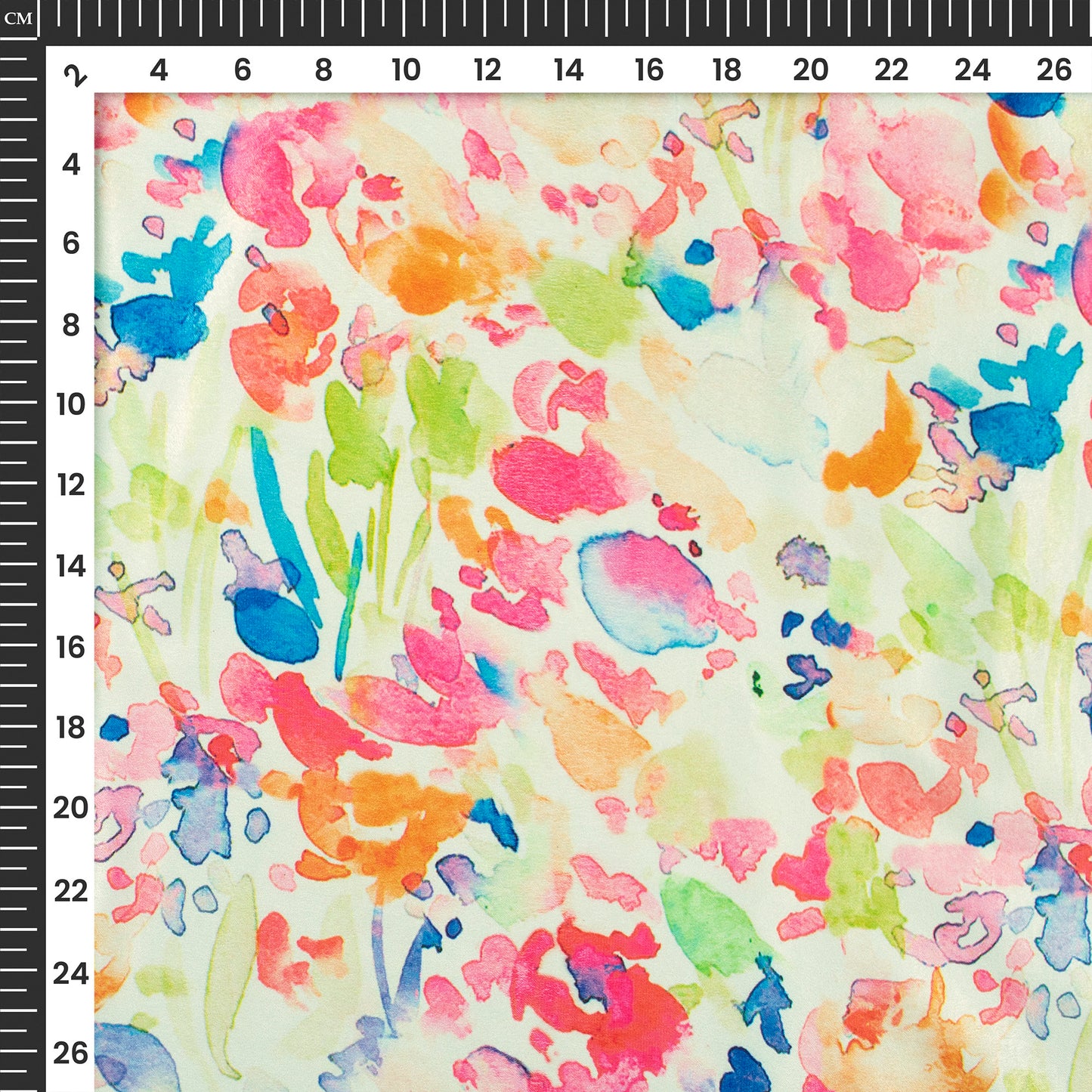 Multi Color Abstract,Floral Digital Print Lush Satin Fabric