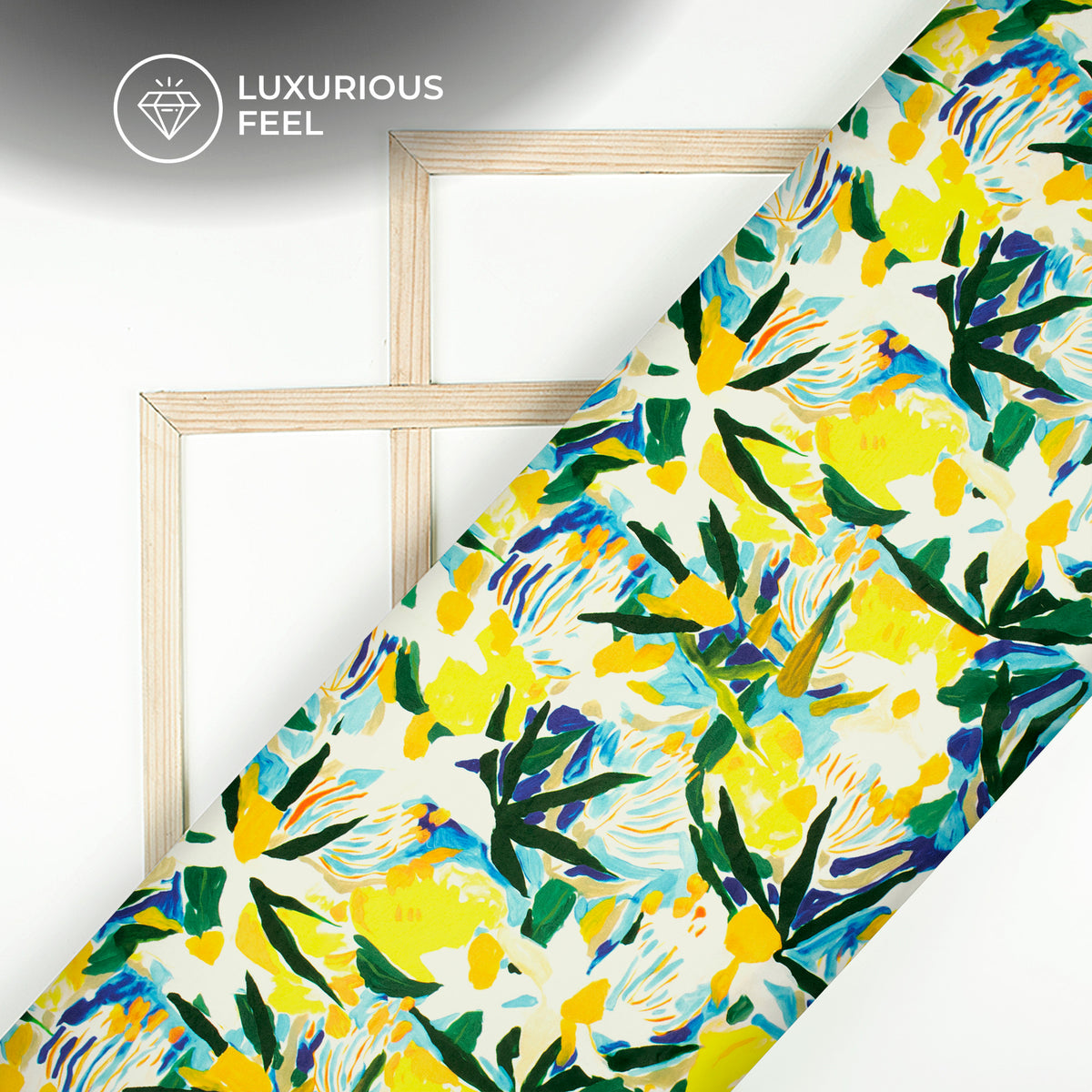 Multi Color Abstract,Floral Digital Print Lush Satin Fabric