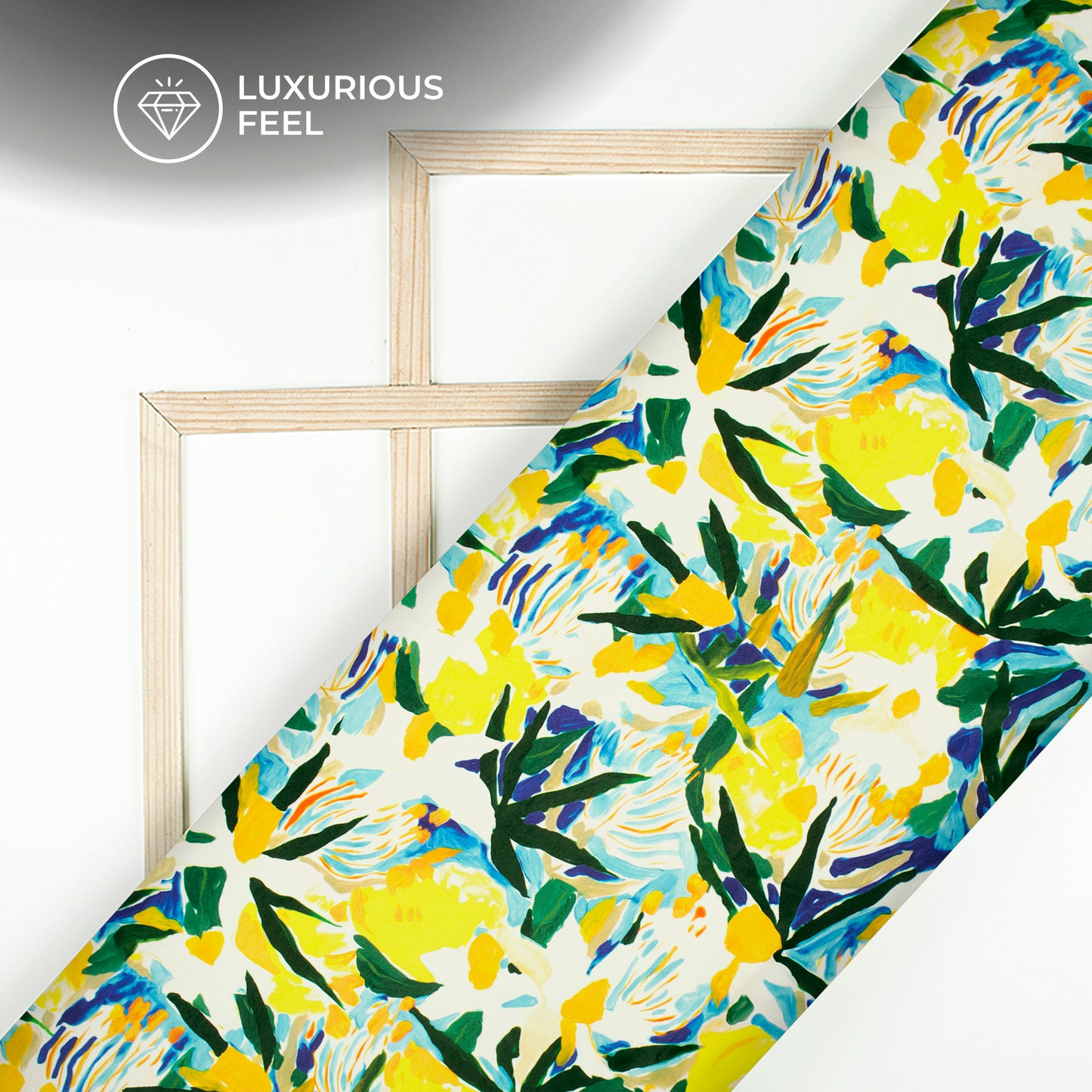 Multi Color Abstract,Floral Digital Print Lush Satin Fabric