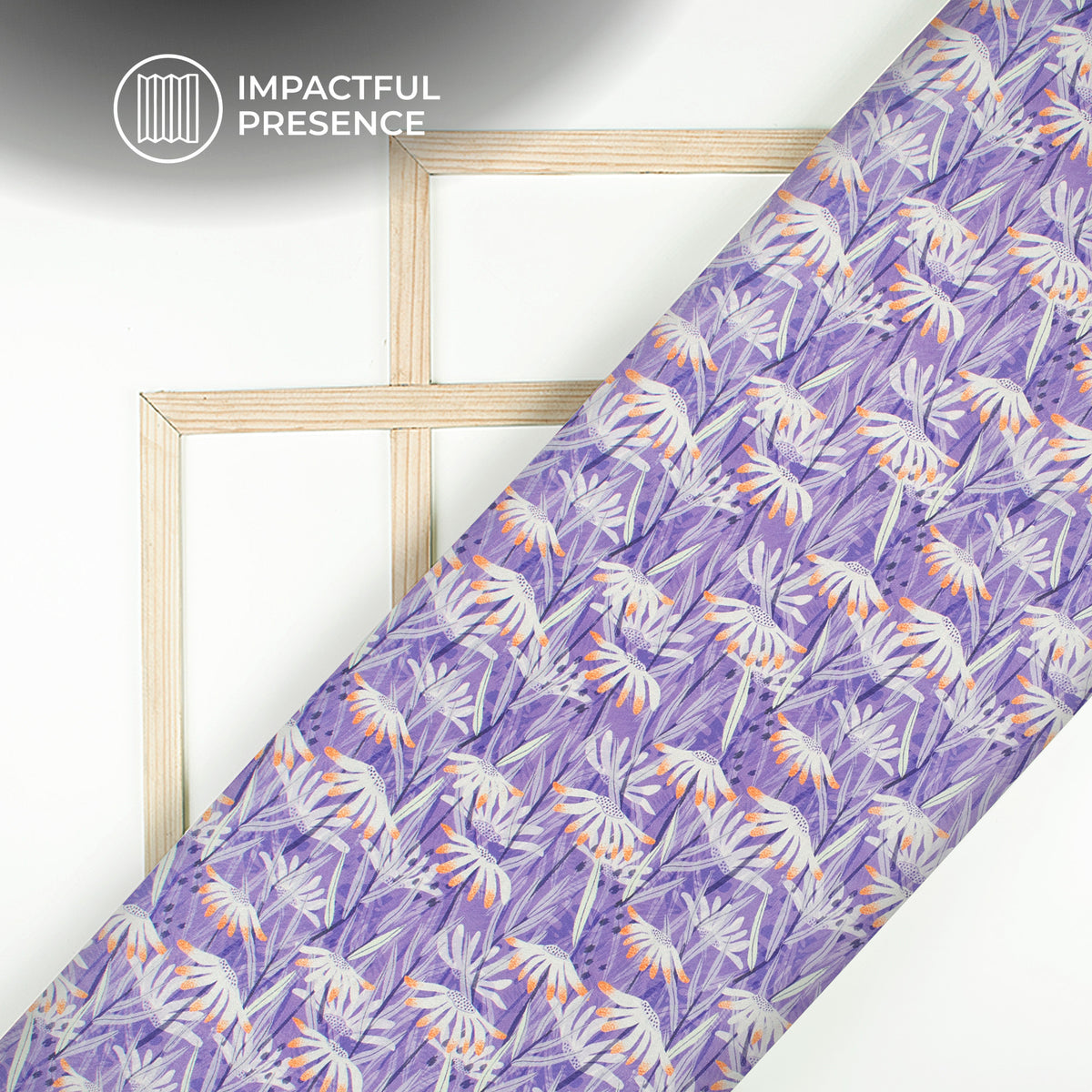 Lavender Purple Floral Digital Print Flat Silk Fabric