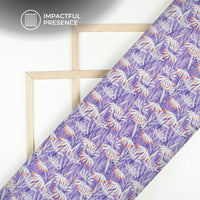 Lavender Purple Floral Digital Print Flat Silk Fabric