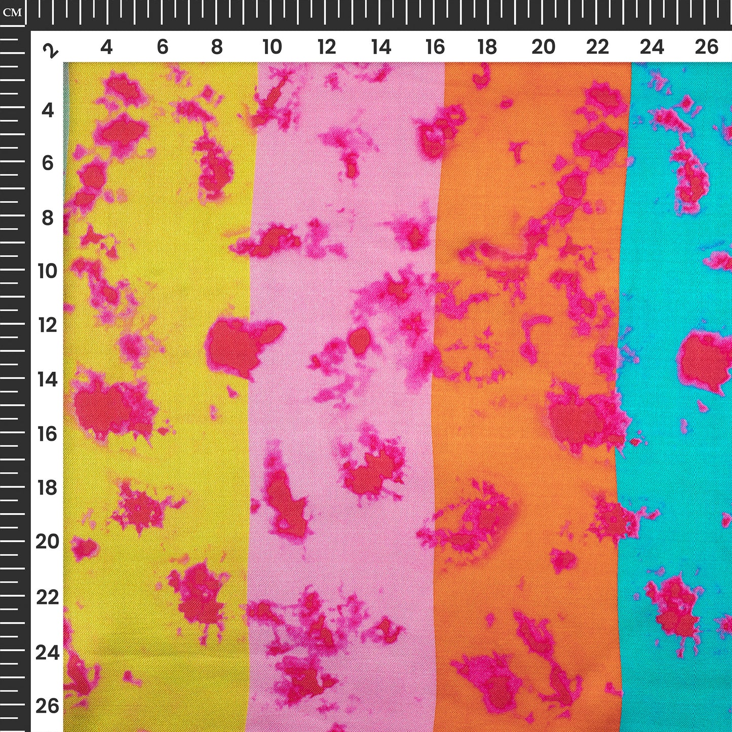 Multi-Color Stripes Tie And Dye Digital Print Viscose Gaji Silk Fabric