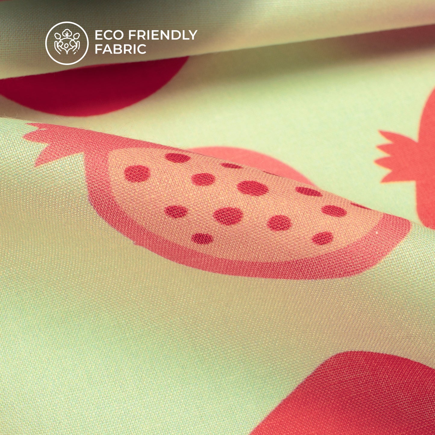 Mint Green ,Quirky Digital Print Poly Cambric Fabric