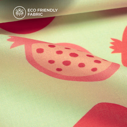 Mint Green ,Quirky Digital Print Poly Cambric Fabric