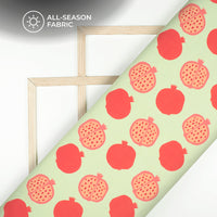 Mint Green ,Quirky Digital Print Poly Cambric Fabric