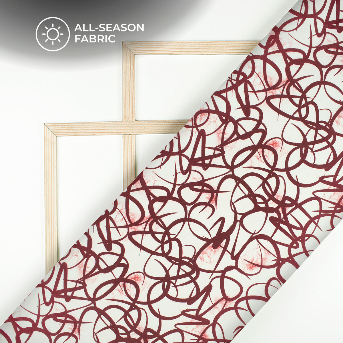 Dark Brown Abstract Digital Print Poly Cambric Fabric