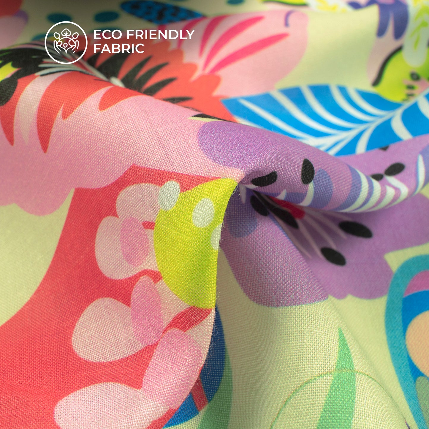 Multi-Color Floral Digital Print Poly Cambric Fabric