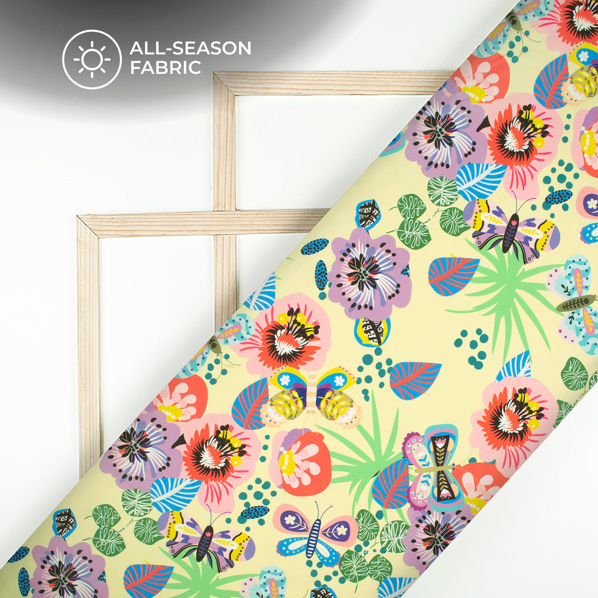 Multi-Color Floral Digital Print Poly Cambric Fabric