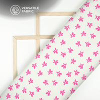 White Floral Digital Print Viscose Muslin Fabric