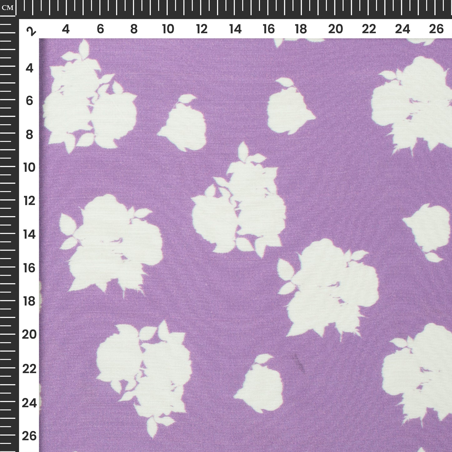 Lavender Purple Floral Digital Print Viscose Muslin Fabric