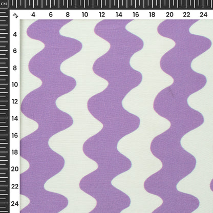 Lavender Purple Chevron Digital Print Viscose Muslin Fabric