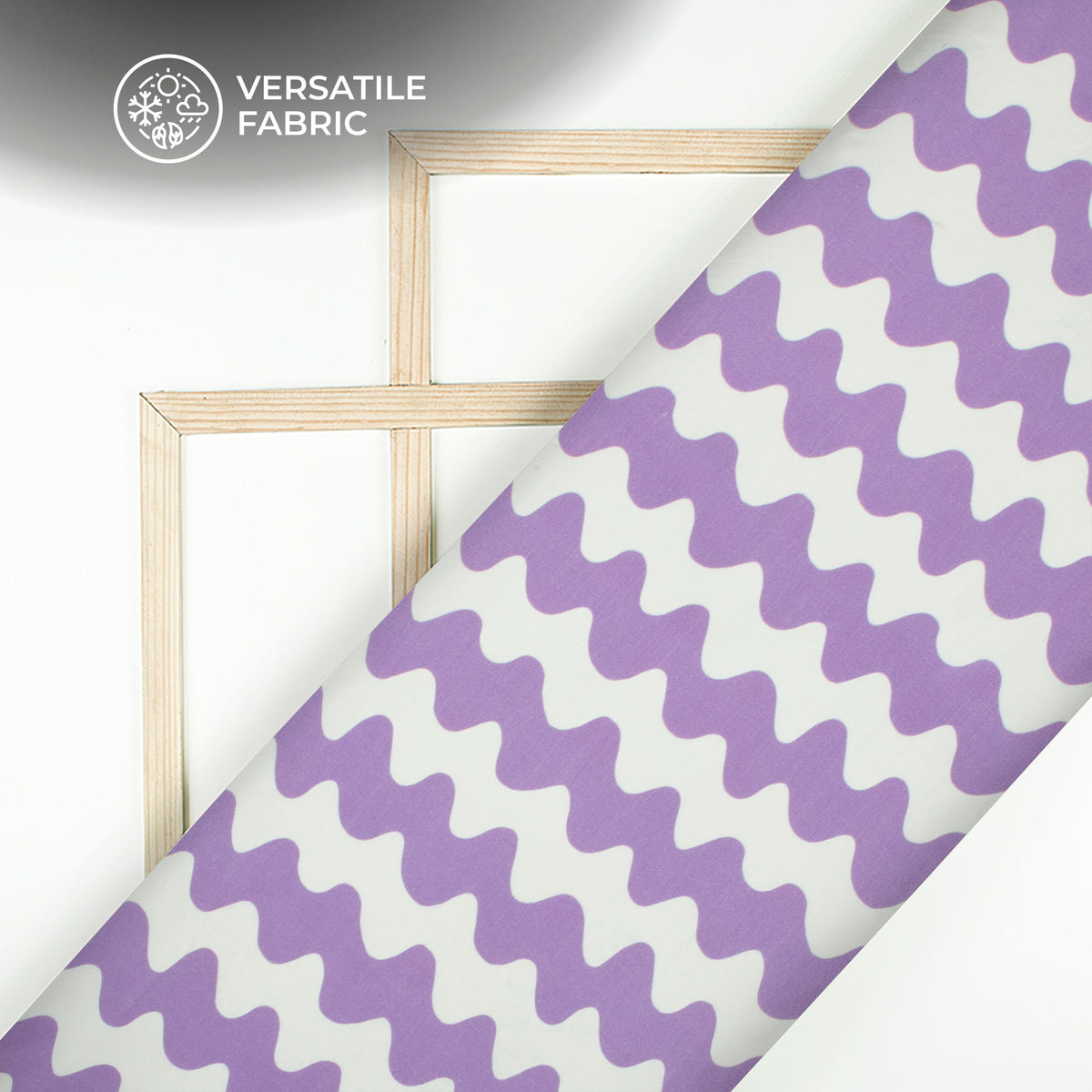 Lavender Purple Chevron Digital Print Viscose Muslin Fabric