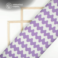 Lavender Purple Chevron Digital Print Viscose Muslin Fabric