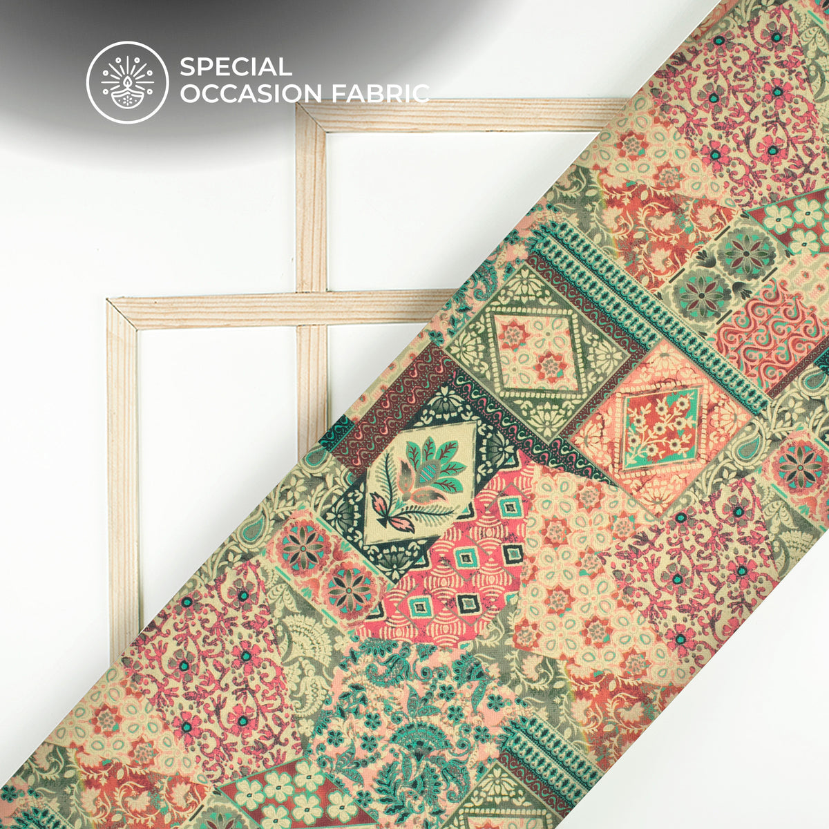 Fuscia Pink Traditional Digital Print Elegant Blend Pashmina Fabric