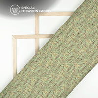 Sage Green Paisley Digital Print Elegant Blend Pashmina Fabric