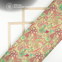 Rose Pink Floral Digital Print Elegant Blend Pashmina Fabric
