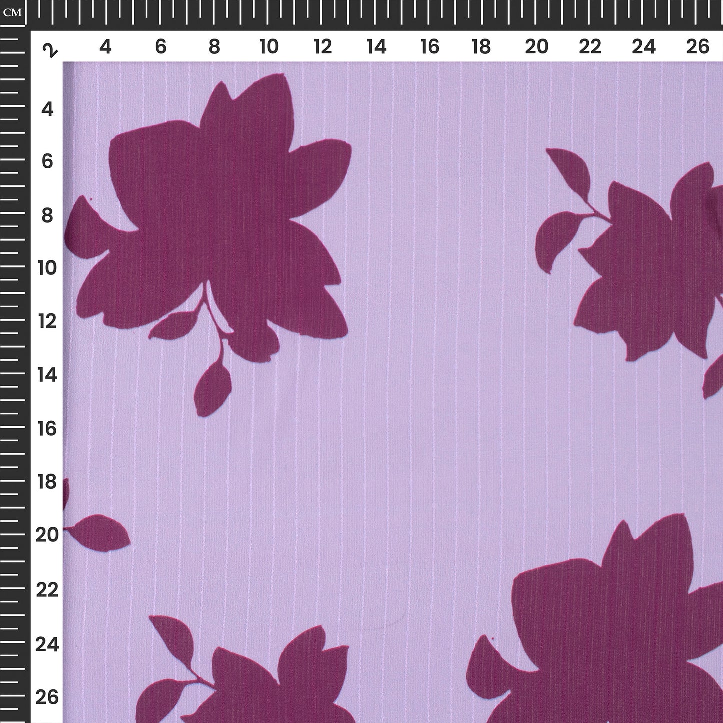 Light Violet Floral Digital Print Chiffon Sparkle Fabric