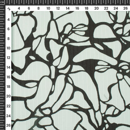 Black Abstract Digital Print Chiffon Sparkle Fabric