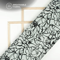 Black Abstract Digital Print Chiffon Sparkle Fabric