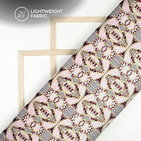 Trendy Chain Pattern Digital Print Charmeuse Satin Fabric (Width 58 Inches)