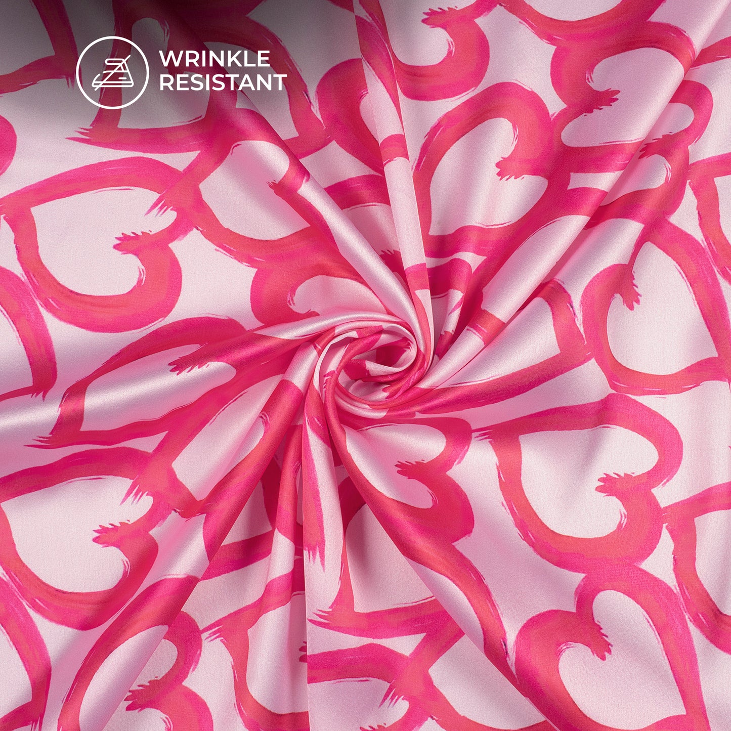 Hote Pink And Baby Pink Colour Digital Print Japan Satin Fabric