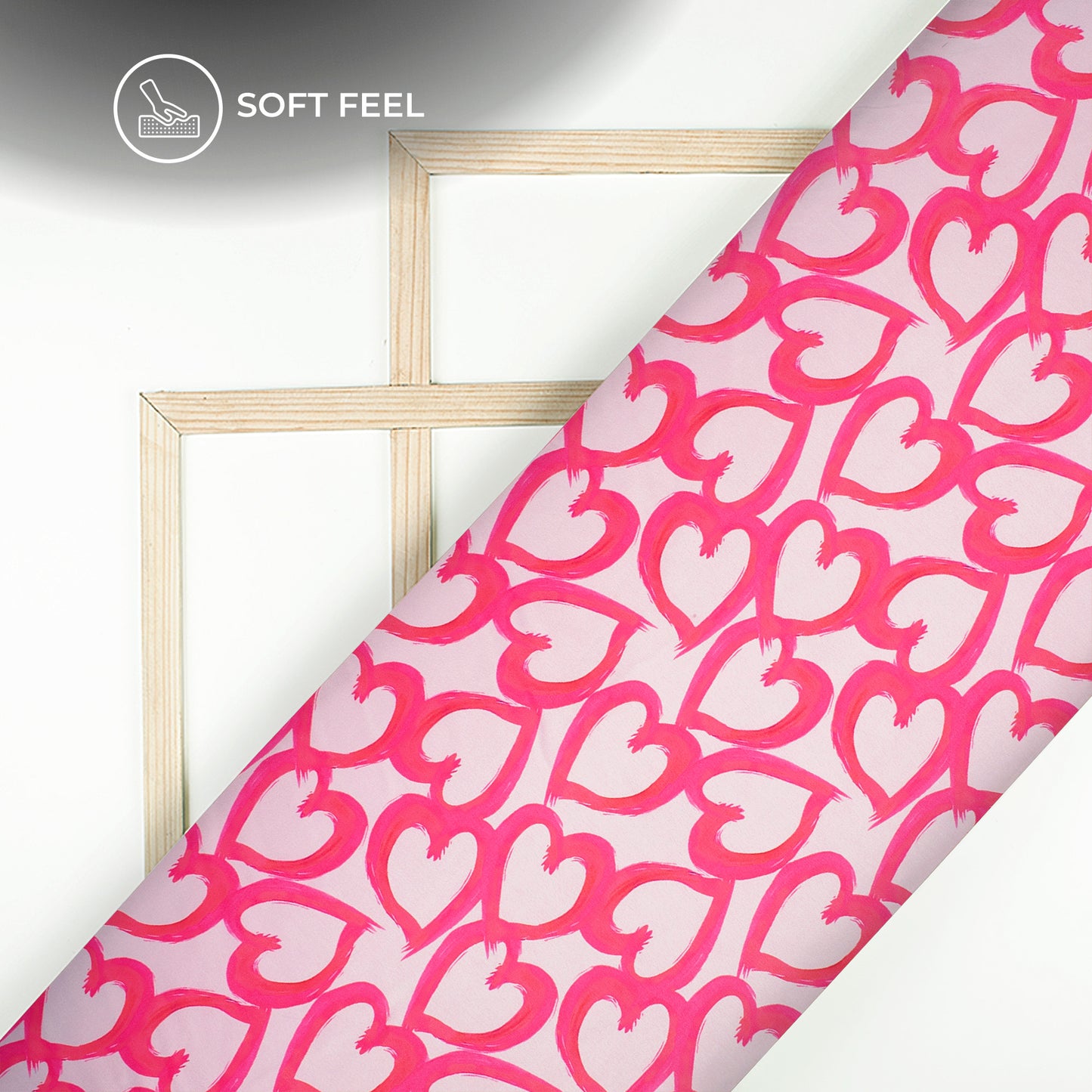 Hote Pink And Baby Pink Colour Digital Print Japan Satin Fabric