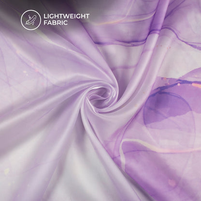 Lovender And White Marble Pattern Digital Print Shimmer Tissue Fabric