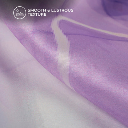 Lovender And White Marble Pattern Digital Print Shimmer Tissue Fabric